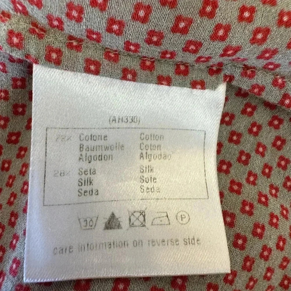 NWOT $375 ROBERT FRIEDMAN Silk Blend Pink and Brown Sheer Blouse - Picture 7 of 9